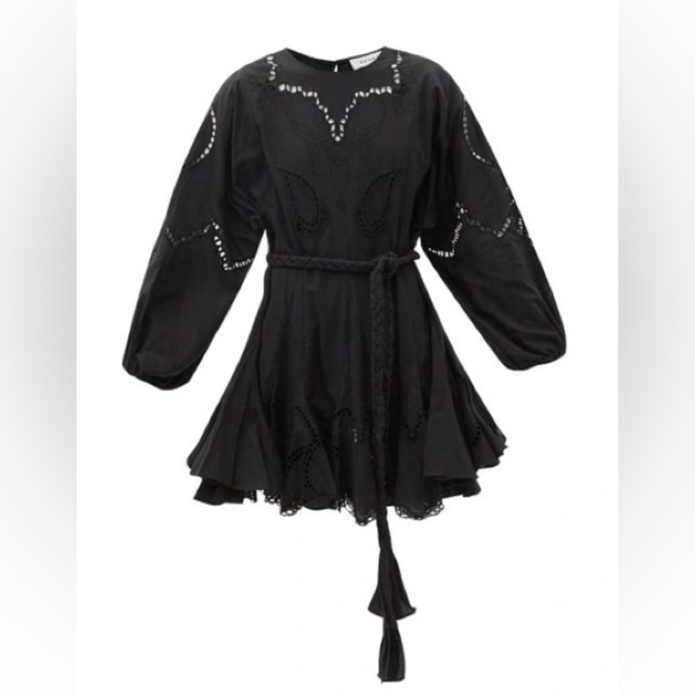 RHODE Black Ella Eyelet Dress